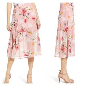 Leith Floral Chiffon Midi Skirt